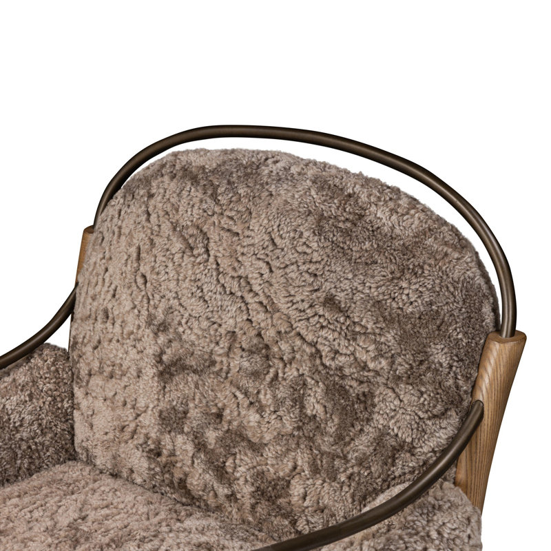 Demi Chaise, Taupe Shearling