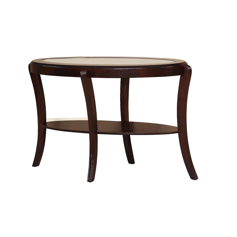 Console avec canapé 1 pièce espresso / cerisier foncé avec tablette de rangement en verre trempé de 5 mm