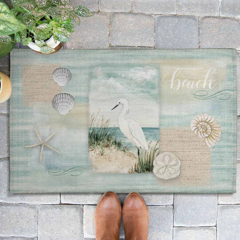 Tapis d'extérieur Water Egret and Dunes, L 18 po x L 30 po