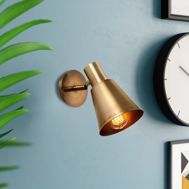 Lampe murale moderne avec corps en métal, finition antique, 9,8 x 5,5 x 8,7 pouces | Douille E27, 40 W maximum | Homologué IP20, design scandinave élégant pour la décoration intérieure, parfait pour le salon, la chambre à coucher ou le bureau