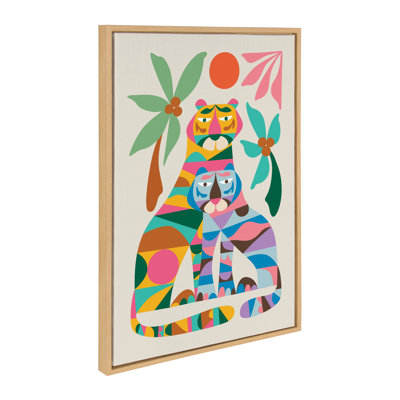 MCM Tiger Love by Rachel Lee 3 Birdies Studio Framed Canvas Wall Art Print