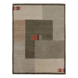 Rug & Kilim’S French Art Deco Style Rug In Beige And Gray With Geometric Pattern