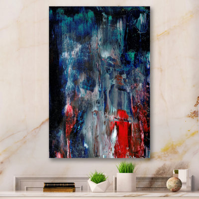 Paint Strokes In Shade Of Blue - Décoration murale moderne et contemporaine en toile