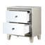 Table de chevet miroir pour chambre à coucher - 2 tiroirs avec doublure en feutre doux 2 po