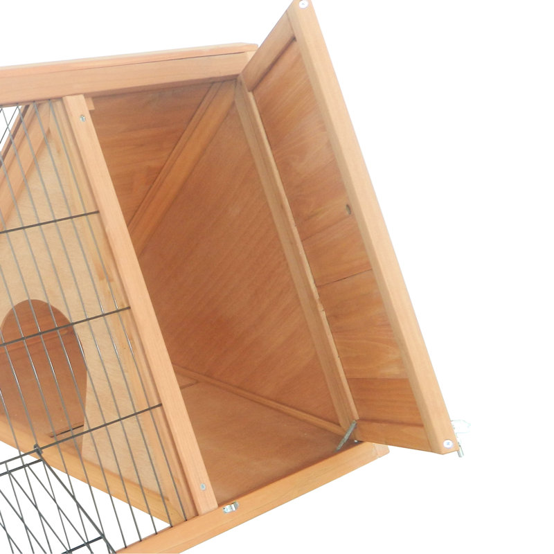 Cage pour animaux 46 po x 24 po en bois jaune pour l'extérieur avec fil de ventilation et de ventilation