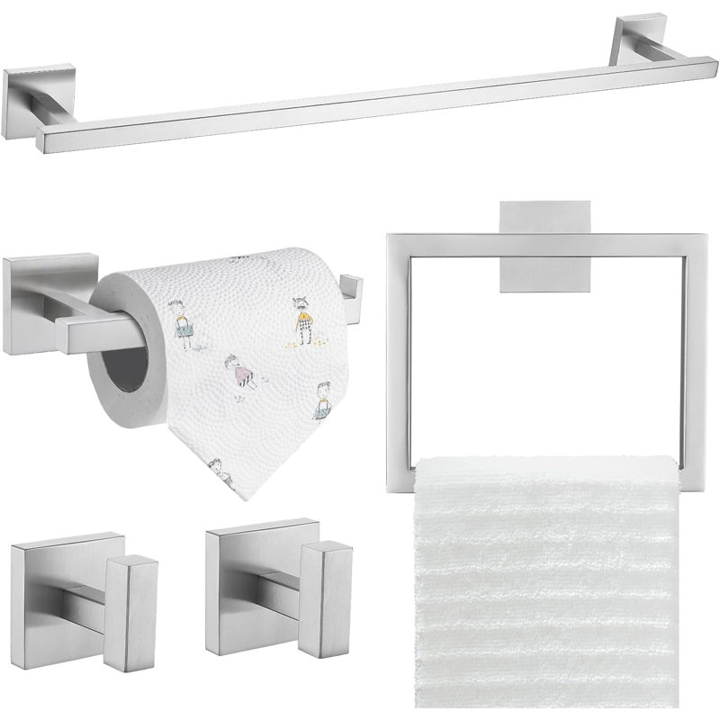 5 - Piece Bathroom Hardware Set, Brushed Nickel