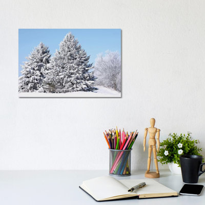 Flocked Trees 1 Piece Wrapped Canvas Wall Art