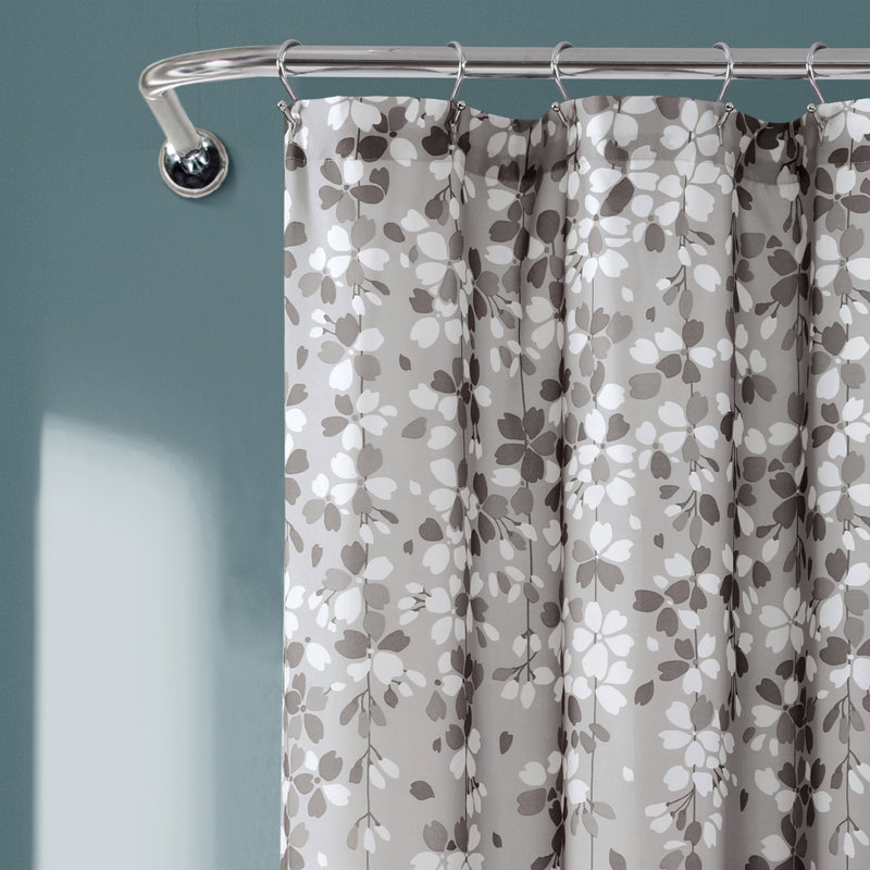 Anatoli Polyester Shower Curtain, Grey