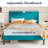 Velvet Upholstered Platform Bed With Adjustable Vertical Channel Tufted Headboard-1843200193-1843200205