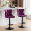 Tabourets de bar pivotants en velours avec siège réglable et dossier capitonné pour la maison et l'îlot de cuisine-1929302004