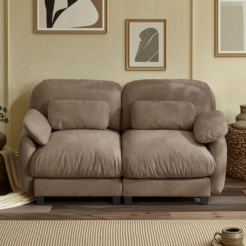 Upholstered 72.4'' Sofa, Brown