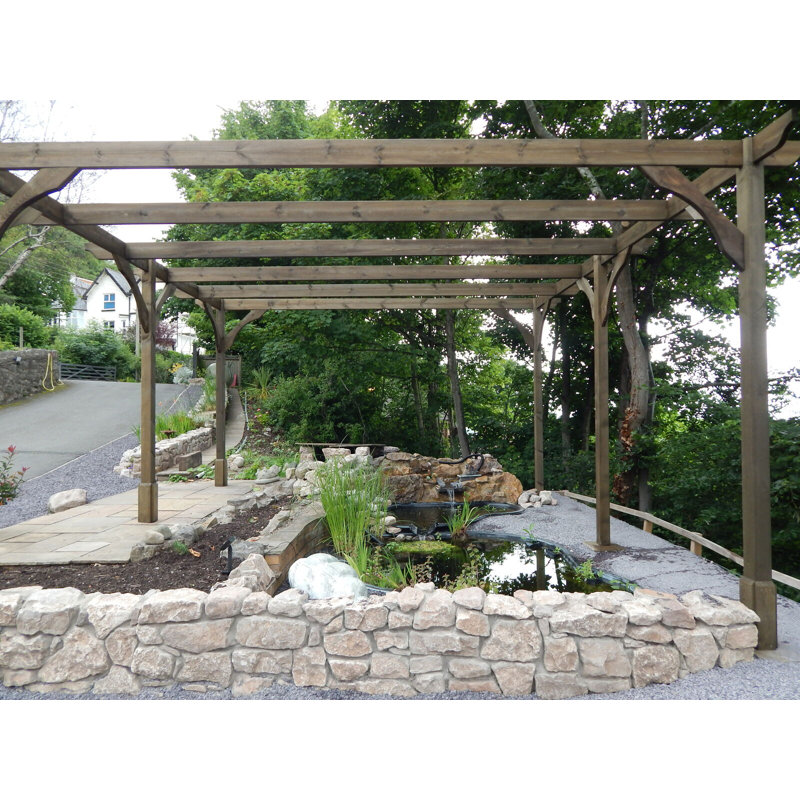 Baumgarner Solid Wood Pergola, 16 ft x 9 ft