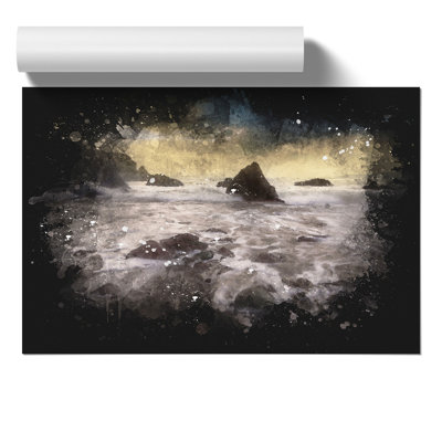 Beach and Rocks - Unframed Painting