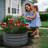 Round 3*3*1FT, dark gray, 2-pack Galvanized Steel Raised Garden Bed Planters, Bottomless, Rust-Resistant Metal, Easy Tool-Independent Assembly, Ideal for Plants, Flowers, Herbs –Dark Gray-575989449-575989455