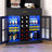 Multifunctional Bar Cabinet, Coffee Bar Cabinet With Led Light Strip, Microwave Cabinet With Glass Doors, Modern Kitchen Storage Organizer, For Living Room, Kitchen, And Dining Room