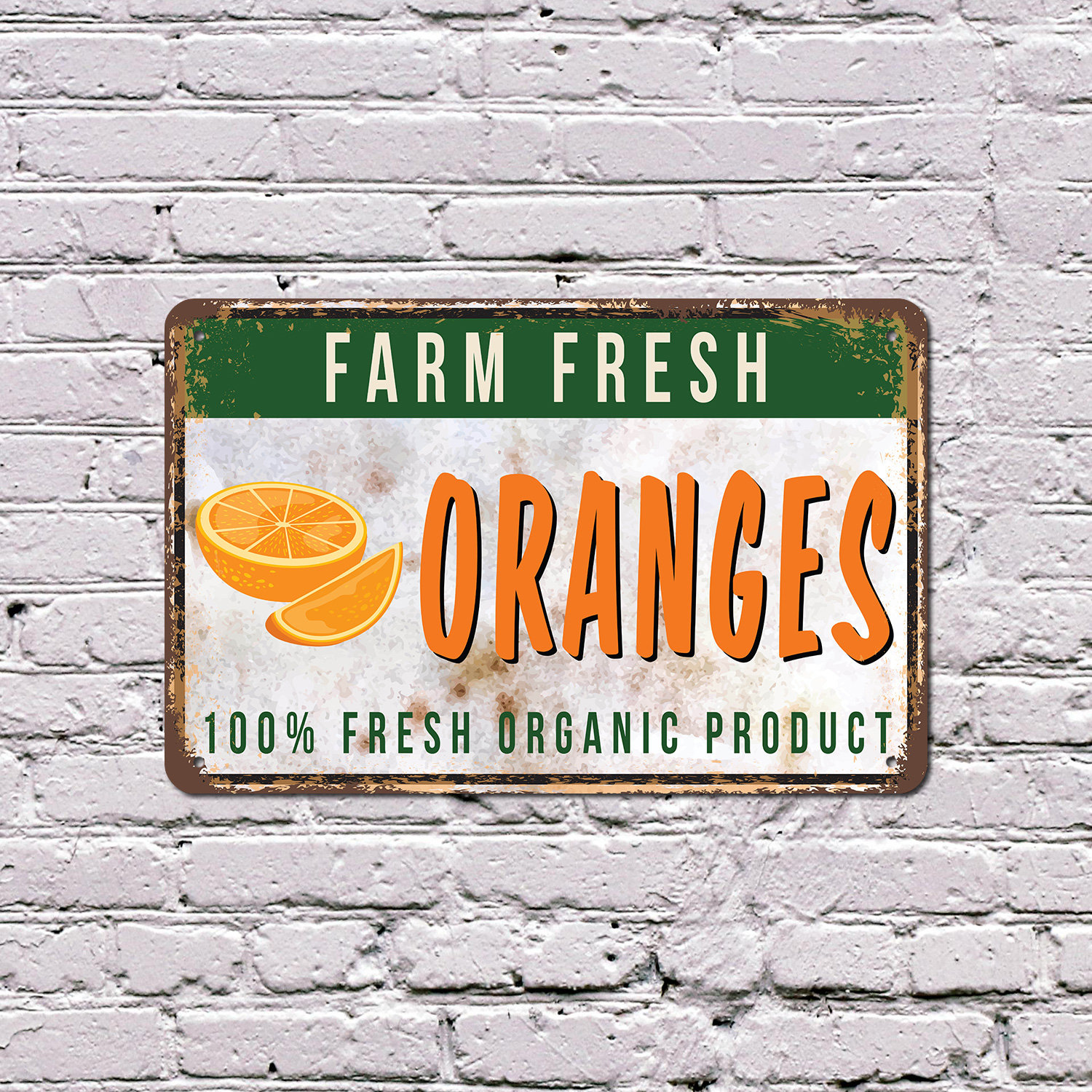 SignMission Farm Fresh Oranges 10 Inch x 14 Inch Plastic Sign | Wayfair