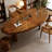 Goose Egg-Shaped Solid Wood Dining Table-1172598894