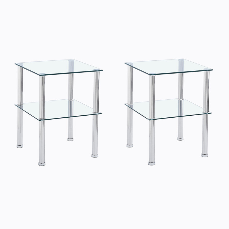 Ensemble de tables de bout en verre