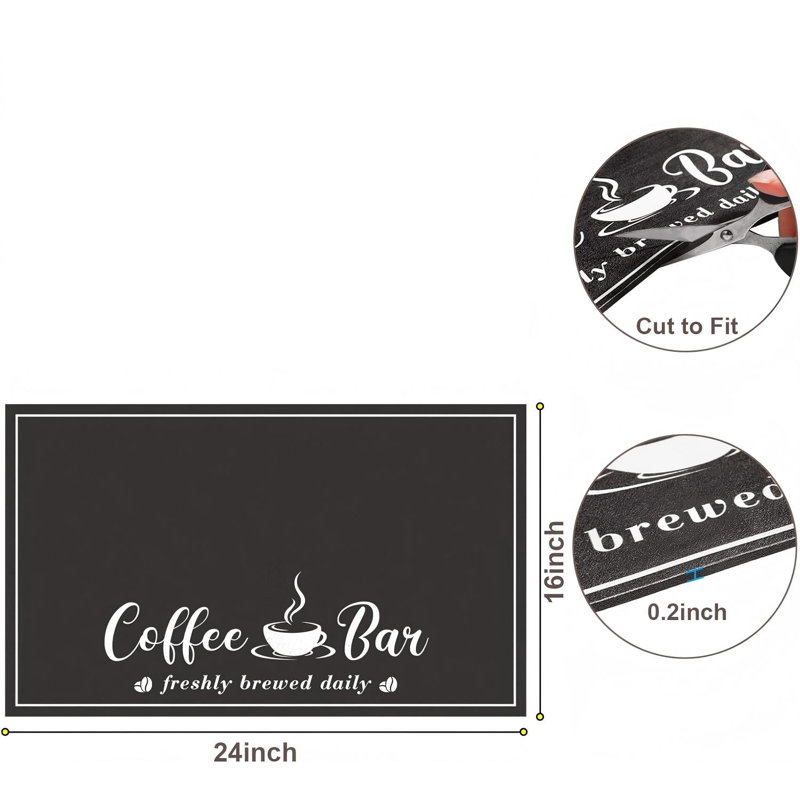 Tapis de café absorbant, noir