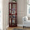 Vitrine de coin lumineuse en bois / verre Schmidt H 72 po