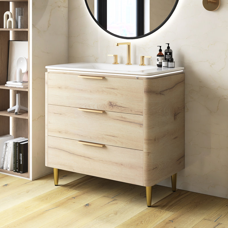 Meuble-lavabo 36 po avec lavabo, 35.83", Naturel
