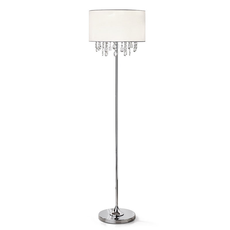 Elina 61'' Traditional Floor Lamp, Chrome