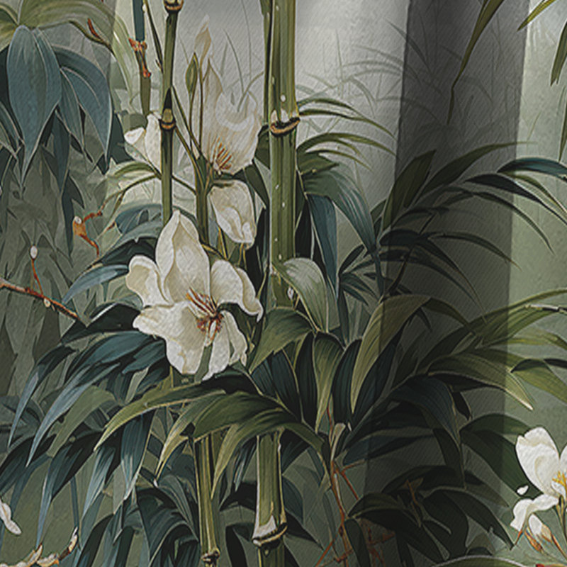 Bambou à motif tropical - Rideaux à motif floral - Rideau occultant à motif floral - 1 panneau, L 52 po x L 120 po