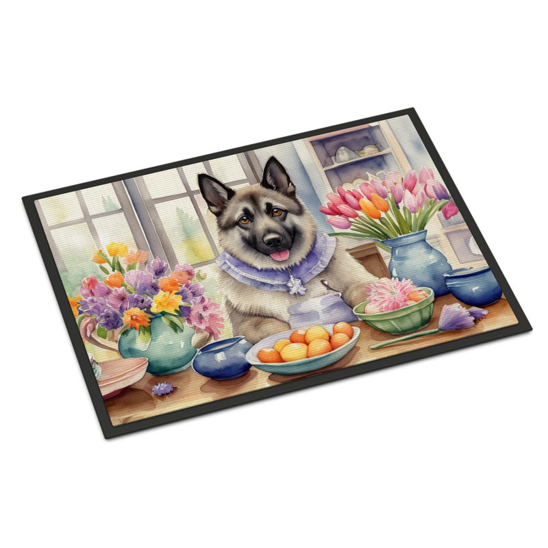 Decorating Easter Norwegian Elkhound Doormat, 24" W x 36" L