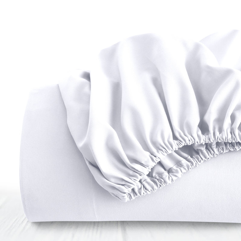 Lux Decor Soft Microfiber Bottom Sheets Upto 16 Inches Deep Pocket Fitted Sheet, California King, White