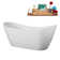 75" Streamline Soaking Freestanding Tub and Tray With Internal Drain