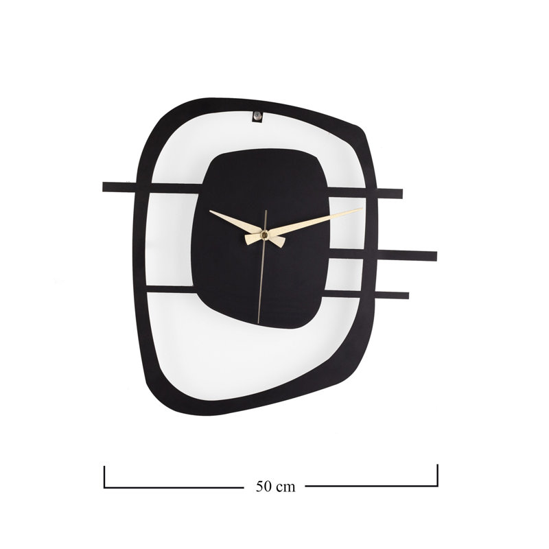 Stylish Decorative Metal Wall Clock, Black, 19.7 inches Diameter | 100% Metal Construction, Thickness: 0.06 inches | Silent Mechanism, Requires 1 AA Battery (Not Included) | Perfect for Home, Office & Modern Decor