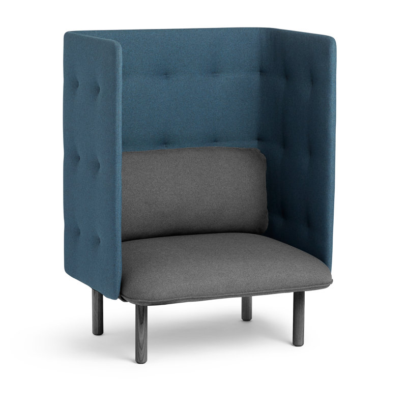 QT Privacy Lounge Chair, Dark Gray/Dark Blue Plain Weave/Muslin