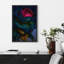 «Dark Rose Floral Bloom Deep Jewel Tone Art», reproduction d'art sur toile encadrée-120747905-120747906-120747911