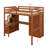 Full Size Loft Bed With Desk And Staircase, Wood High Loft Bed With Charging Station, Bookcase, Wardrobe And Drawers-794260675