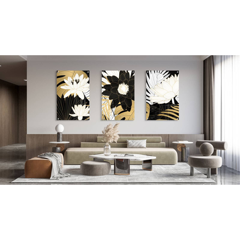 Floral - ensemble de 3 reproductions sans cadre