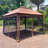 Outdoor 11X 11Ft Pop Up Gazebo Canopy With Removable Zipper Netting,2-Tier Soft Top Event Tent,Suitable For Patio Backyard Garden Camping Area With 4 Sandbags,Brown-124671584