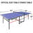 8Ft Mid-Size Table Tennis Table Foldable & Portable Ping Pong Table Set For Indoor Games With Net, 2 Table Tennis Paddles And 3 Balls