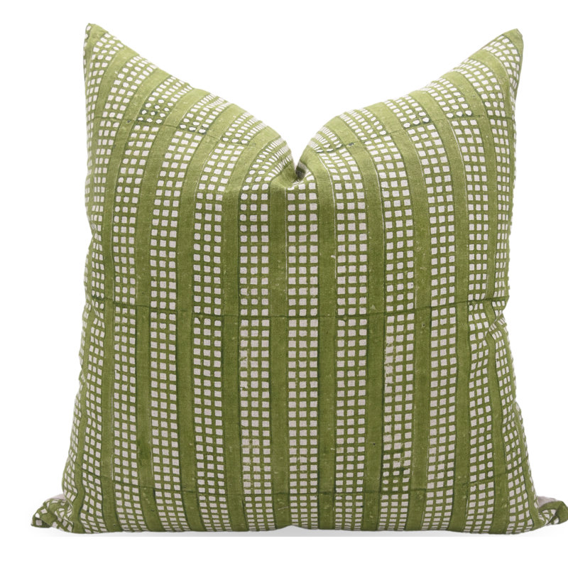 Housse de coussin en lin pur imprimé à la main pour canapé, canapé et décoration intérieure - taille de jetons Choco - 14 po x 36 po