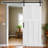 Modern 84" Five Panel Real Primed Door Slab with 6.6FT Sliding Hardware, Adjustable Floor Guide, Moisture-proof - Easy DIY Installation & Double-Layer Packaging Protection-111180660