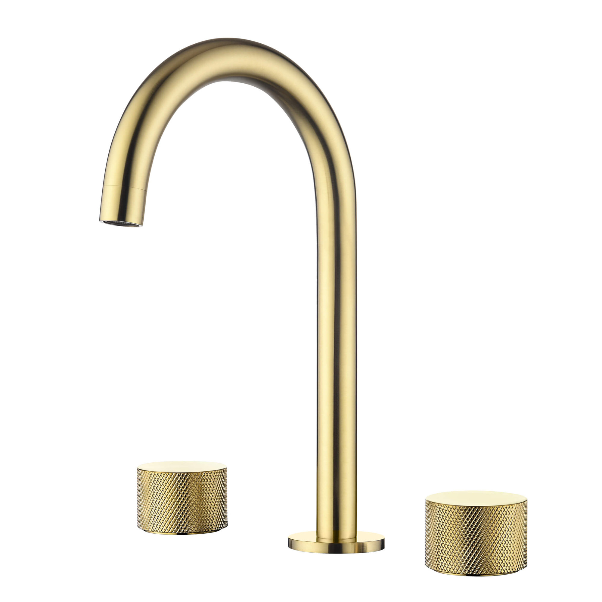 Circular X Widespread Bathroom Faucet 3 Hole, 2-handle Bathroom Sink Faucet with Drain Assembly, Brushed Gold