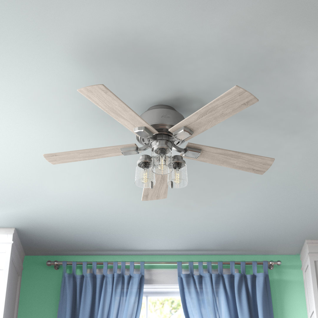 52" Hartland 5 - Blade Standard Ceiling Fan with Pull Chain and Light Kit Included Hunter Fan 