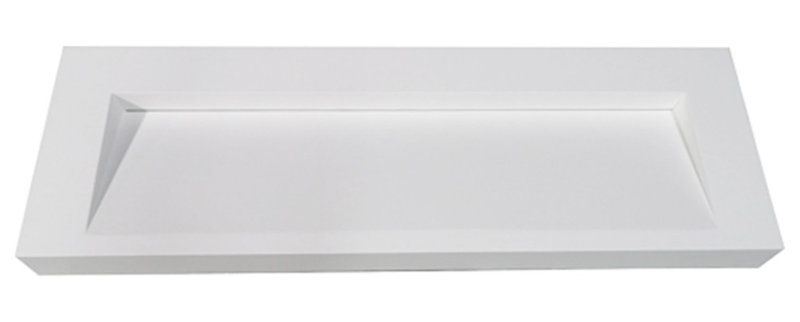 ADM Bathroom 24'' Resin Square Bathroom Sink, Matte/White