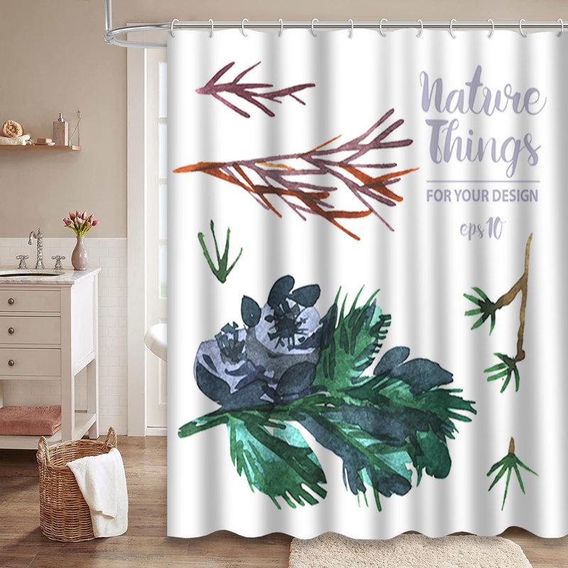 Rideau de douche avec 12 crochets Watercolor, L 72 po x l 72 po