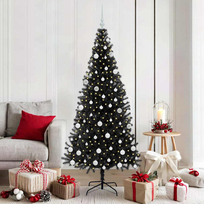 Christmas Tree with 300 LEDs with Stand PVC, White, 5.91' H