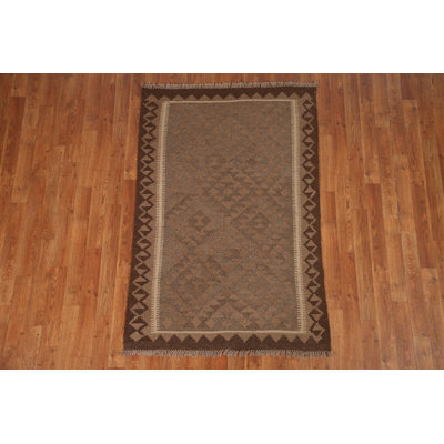 Tapis oriental réversible en laine Kilim 3 x 5