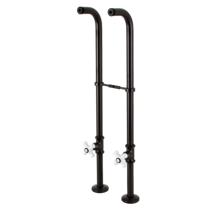 Kingston Brass Kingston Freestanding Supply Line with Stop Valve, Oil Rubbed Bronze