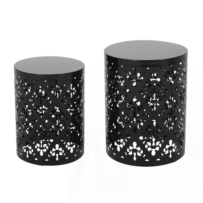 Metal end table set of 2, Black