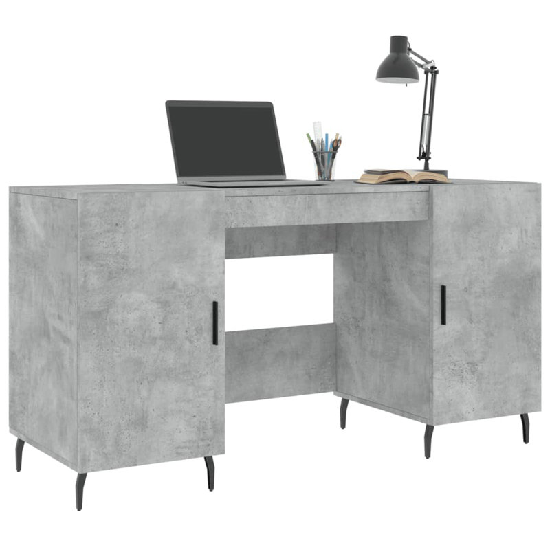Avaani Metal Base Writing Desk, Concrete Grey