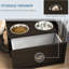 Station de ravitaillement pour chiens - café, 2 bols surélevés pour les grandes canines, armoire à nourriture facilitant le repas, tiroir spacieux