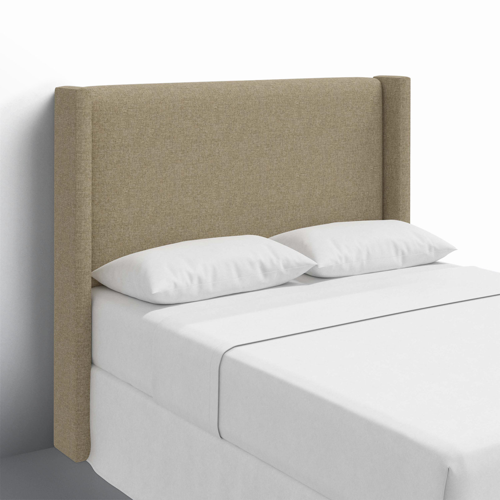 Hanson Upholstered Headboard, Full, Zuma Natural Textured Linen